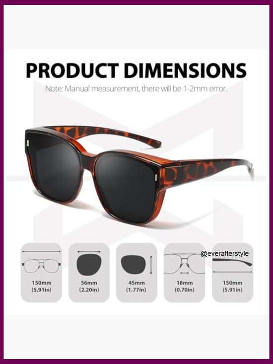 Polarized Fit Over Sunglasses for Driving, Polycarbonate Frame, UV400 Protection main image 6
